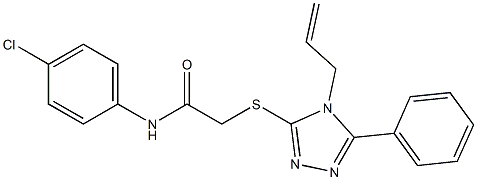 2-[(4-allyl-5-phenyl-4H-1,2,4-triazol-3-yl)sulfanyl]-N-(4-chlorophenyl)acetamide 结构式