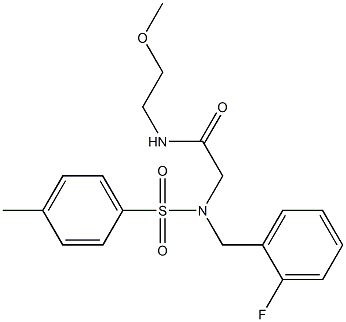 2-{(2-fluorobenzyl)[(4-methylphenyl)sulfonyl]amino}-N-(2-methoxyethyl)acetamide 结构式