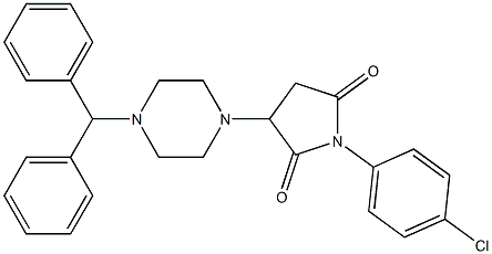 3-(4-benzhydryl-1-piperazinyl)-1-(4-chlorophenyl)-2,5-pyrrolidinedione 结构式