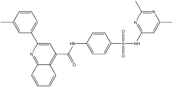 N-(4-{[(2,6-dimethyl-4-pyrimidinyl)amino]sulfonyl}phenyl)-2-(3-methylphenyl)-4-quinolinecarboxamide 结构式