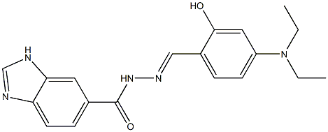 N'-[4-(diethylamino)-2-hydroxybenzylidene]-1H-benzimidazole-6-carbohydrazide 结构式