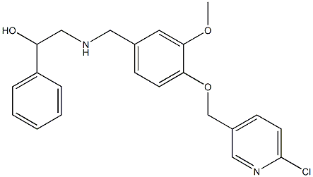 2-({4-[(6-chloro-3-pyridinyl)methoxy]-3-methoxybenzyl}amino)-1-phenylethanol 结构式