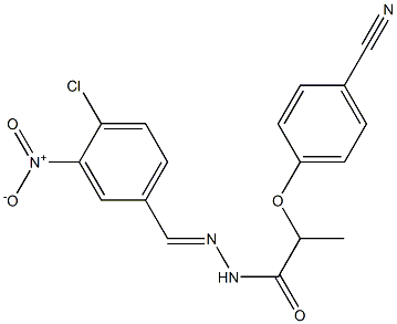 N'-{4-chloro-3-nitrobenzylidene}-2-(4-cyanophenoxy)propanohydrazide 结构式