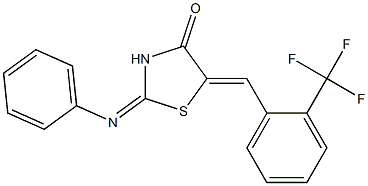 2-(phenylimino)-5-[2-(trifluoromethyl)benzylidene]-1,3-thiazolidin-4-one 结构式