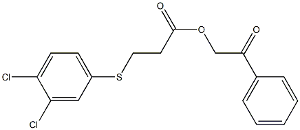 2-oxo-2-phenylethyl 3-[(3,4-dichlorophenyl)sulfanyl]propanoate 结构式