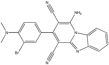 1-amino-3-[3-bromo-4-(dimethylamino)phenyl]pyrido[1,2-a]benzimidazole-2,4-dicarbonitrile 结构式