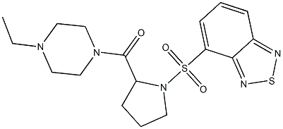 4-({2-[(4-ethyl-1-piperazinyl)carbonyl]-1-pyrrolidinyl}sulfonyl)-2,1,3-benzothiadiazole 结构式