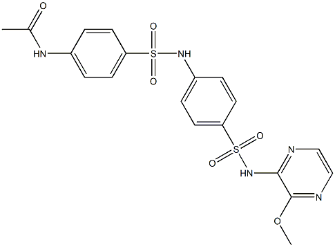 N-{4-[(4-{[(3-methoxy-2-pyrazinyl)amino]sulfonyl}anilino)sulfonyl]phenyl}acetamide 结构式