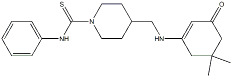 4-{[(5,5-dimethyl-3-oxo-1-cyclohexen-1-yl)amino]methyl}-N-phenyl-1-piperidinecarbothioamide 结构式