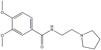 3,4-dimethoxy-N-[2-(1-pyrrolidinyl)ethyl]benzamide 结构式