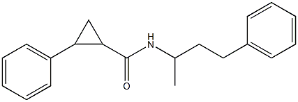 N-(1-methyl-3-phenylpropyl)-2-phenylcyclopropanecarboxamide 结构式