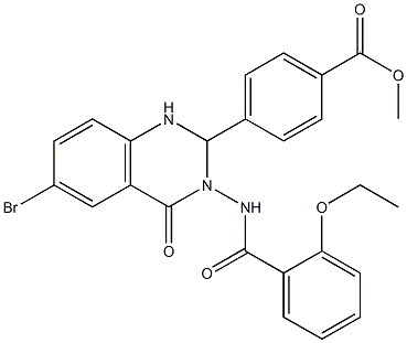 methyl 4-{6-bromo-3-[(2-ethoxybenzoyl)amino]-4-oxo-1,2,3,4-tetrahydro-2-quinazolinyl}benzoate 结构式