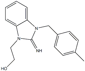 2-[2-imino-3-(4-methylbenzyl)-2,3-dihydro-1H-benzimidazol-1-yl]ethanol 结构式