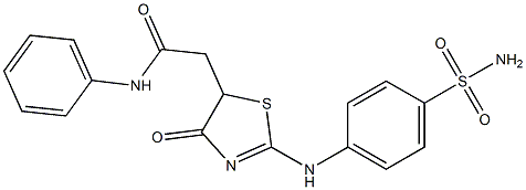 2-{2-[4-(aminosulfonyl)anilino]-4-oxo-4,5-dihydro-1,3-thiazol-5-yl}-N-phenylacetamide 结构式