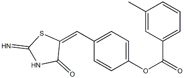 4-[(2-imino-4-oxo-1,3-thiazolidin-5-ylidene)methyl]phenyl 3-methylbenzoate 结构式