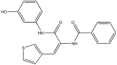 N-[1-[(3-hydroxyanilino)carbonyl]-2-(3-thienyl)vinyl]benzamide 结构式