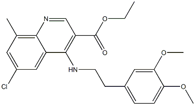 ethyl 6-chloro-4-{[2-(3,4-dimethoxyphenyl)ethyl]amino}-8-methylquinoline-3-carboxylate 结构式