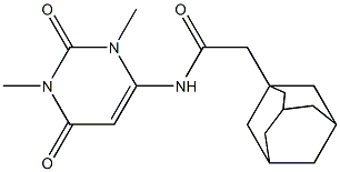 2-(1-adamantyl)-N-(1,3-dimethyl-2,6-dioxo-1,2,3,6-tetrahydro-4-pyrimidinyl)acetamide 结构式