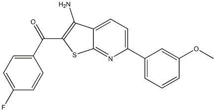 [3-amino-6-(3-methoxyphenyl)thieno[2,3-b]pyridin-2-yl](4-fluorophenyl)methanone 结构式