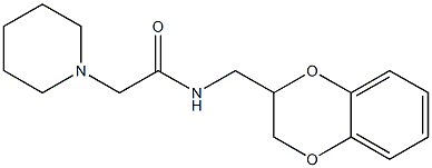 N-(2,3-dihydro-1,4-benzodioxin-2-ylmethyl)-2-(1-piperidinyl)acetamide 结构式