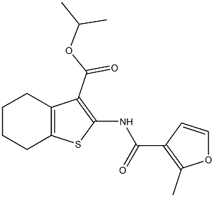 isopropyl 2-[(2-methyl-3-furoyl)amino]-4,5,6,7-tetrahydro-1-benzothiophene-3-carboxylate 结构式