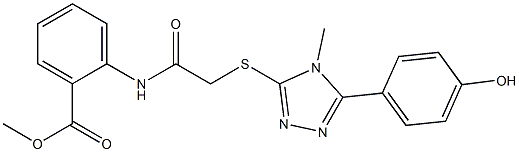 methyl 2-[({[5-(4-hydroxyphenyl)-4-methyl-4H-1,2,4-triazol-3-yl]sulfanyl}acetyl)amino]benzoate 结构式