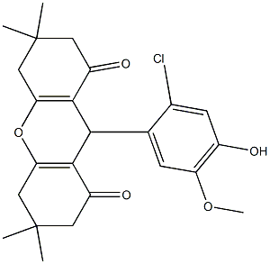 9-(2-chloro-4-hydroxy-5-methoxyphenyl)-3,3,6,6-tetramethyl-3,4,5,6,7,9-hexahydro-1H-xanthene-1,8(2H)-dione 结构式