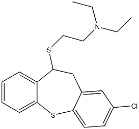 2-[(2-chloro-10,11-dihydrodibenzo[b,f]thiepin-10-yl)sulfanyl]-N,N-diethylethanamine 结构式