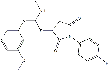 1-(4-fluorophenyl)-2,5-dioxo-3-pyrrolidinyl N'-(3-methoxyphenyl)-N-methylimidothiocarbamate 结构式