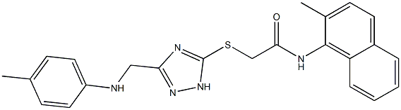 N-(2-methyl-1-naphthyl)-2-{[3-(4-toluidinomethyl)-1H-1,2,4-triazol-5-yl]sulfanyl}acetamide 结构式