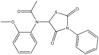 N-(2,4-dioxo-3-phenyl-1,3-thiazolidin-5-yl)-N-(2-methoxyphenyl)acetamide 结构式