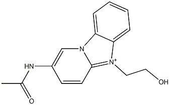 2-(acetylamino)-5-(2-hydroxyethyl)pyrido[2,1-b]benzimidazol-5-ium 结构式
