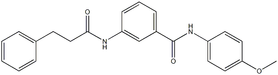 N-(4-methoxyphenyl)-3-[(3-phenylpropanoyl)amino]benzamide 结构式