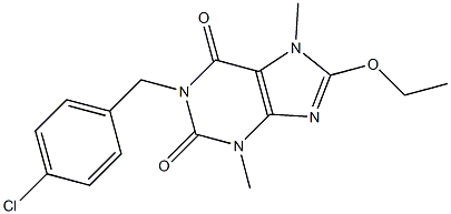 1-(4-chlorobenzyl)-8-ethoxy-3,7-dimethyl-3,7-dihydro-1H-purine-2,6-dione 结构式