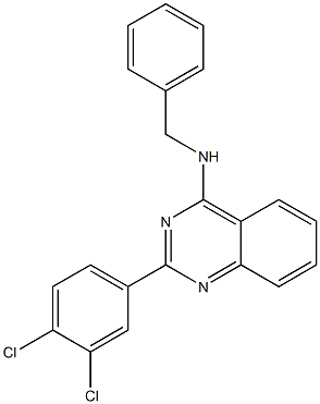 N-benzyl-2-(3,4-dichlorophenyl)-4-quinazolinamine 结构式