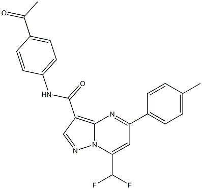 N-(4-acetylphenyl)-7-(difluoromethyl)-5-(4-methylphenyl)pyrazolo[1,5-a]pyrimidine-3-carboxamide 结构式