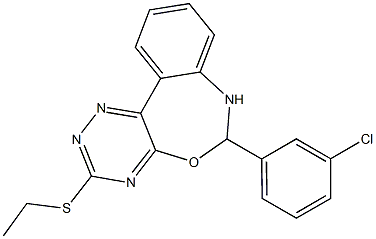 6-(3-chlorophenyl)-3-(ethylsulfanyl)-6,7-dihydro[1,2,4]triazino[5,6-d][3,1]benzoxazepine 结构式