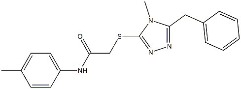 N-(4-methylphenyl)-2-{[4-methyl-5-(phenylmethyl)-4H-1,2,4-triazol-3-yl]sulfanyl}acetamide 结构式