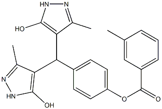 4-[bis(5-hydroxy-3-methyl-1H-pyrazol-4-yl)methyl]phenyl 3-methylbenzoate 结构式