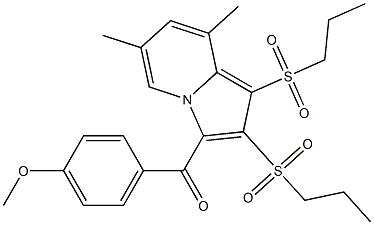 [6,8-dimethyl-1,2-bis(propylsulfonyl)-3-indolizinyl](4-methoxyphenyl)methanone 结构式