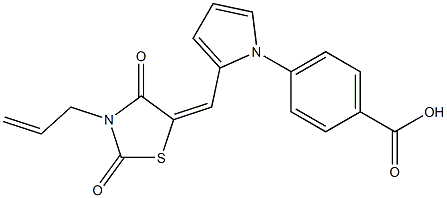 4-{2-[(3-allyl-2,4-dioxo-1,3-thiazolidin-5-ylidene)methyl]-1H-pyrrol-1-yl}benzoic acid 结构式