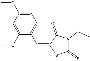 5-(2,4-dimethoxybenzylidene)-3-ethyl-2-thioxo-1,3-thiazolidin-4-one 结构式