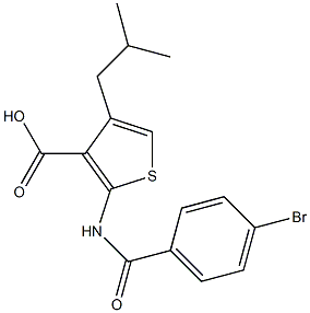 2-[(4-bromobenzoyl)amino]-4-isobutyl-3-thiophenecarboxylic acid 结构式