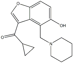 cyclopropyl[5-hydroxy-4-(1-piperidinylmethyl)-1-benzofuran-3-yl]methanone 结构式