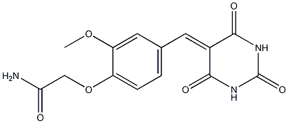 2-{2-methoxy-4-[(2,4,6-trioxotetrahydro-5(2H)-pyrimidinylidene)methyl]phenoxy}acetamide 结构式