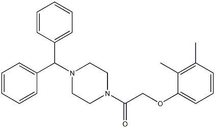 2-(4-benzhydryl-1-piperazinyl)-2-oxoethyl 2,3-dimethylphenyl ether 结构式