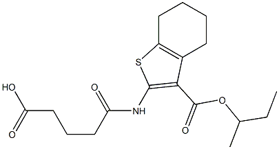 5-{[3-(sec-butoxycarbonyl)-4,5,6,7-tetrahydro-1-benzothien-2-yl]amino}-5-oxopentanoic acid 结构式