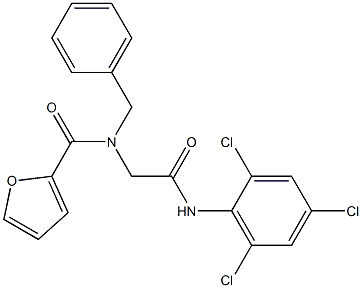 N-benzyl-N-[2-oxo-2-(2,4,6-trichloroanilino)ethyl]-2-furamide 结构式