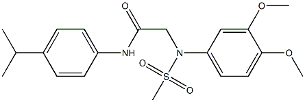 2-[3,4-dimethoxy(methylsulfonyl)anilino]-N-(4-isopropylphenyl)acetamide 结构式