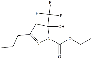 ethyl 5-hydroxy-3-propyl-5-(trifluoromethyl)-4,5-dihydro-1H-pyrazole-1-carboxylate 结构式